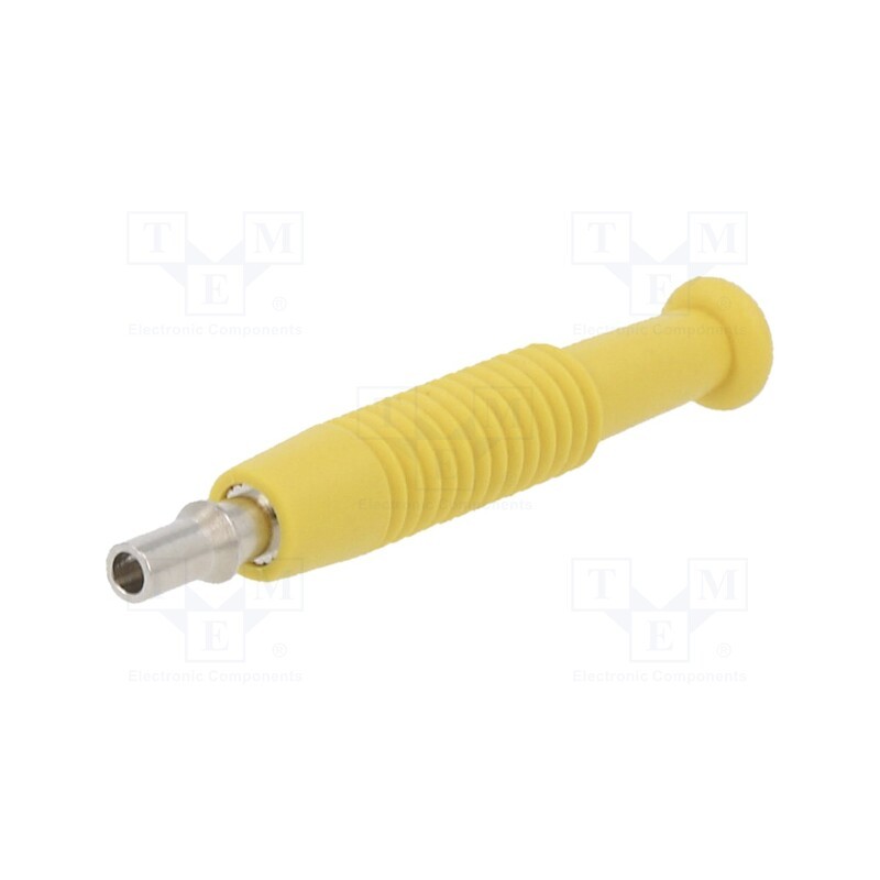 2 pcs x HIRSCHMANN T&M - MST 3 GE - Plug, 2mm banana, 6A, 60VDC, yellow, nickel plated, -25÷60°C, 6mΩ