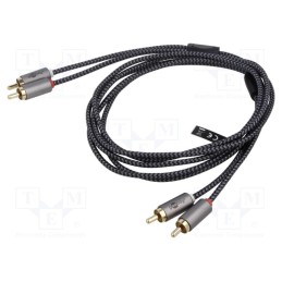1 pcs x Goobay - 65291 - Cable, RCA plug x2,both sides, 0.5m, Plating: gold-plated, PVC