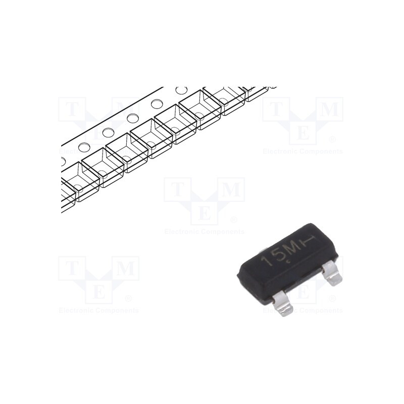 5 pcs x ONSEMI - SM15T1G - Diode: TVS array, 16.7V, 10A, 300W, double,common anode, SOT23-3