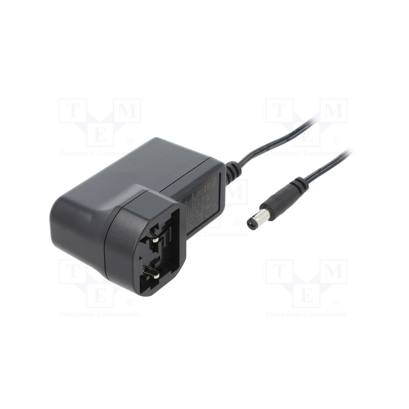 1 pcs x MEAN WELL - GEM06I12-P1J - Power supply: switched-mode, plug, 12VDC, 0.5A, 6W, Out: 5,5/2,1