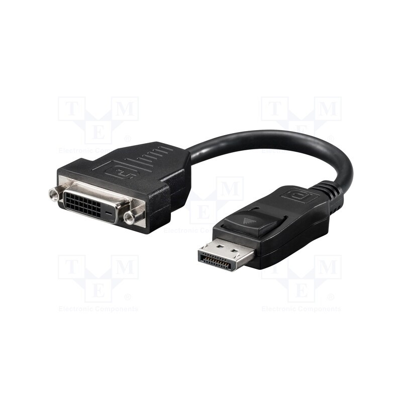 1 pcs x Goobay - 69873 - Adapter, DisplayPort plug,DVI-D (24+1) socket, 0.2m, black