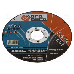 1 pcs x ABRA BETA - 300115 - Cutting wheel, Ø: 115mm, Øhole: 22.23mm, Disc thick: 1mm