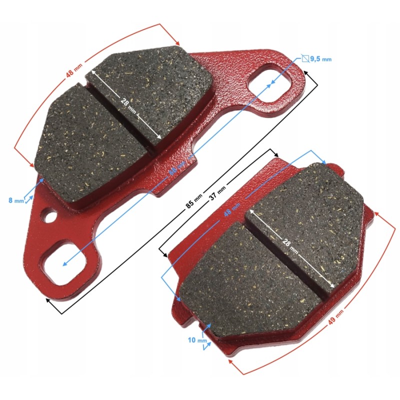 Front brake pads for ATV