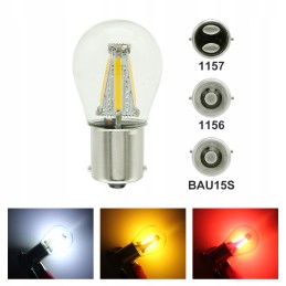 Led 4 cob filament py21w bau15s white 12v 24v