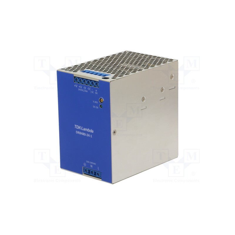 1 pcs x TDK-LAMBDA - DRB480-24-1 - Power supply: switched-mode, for DIN rail, 480W, 24VDC, 20A, DRB