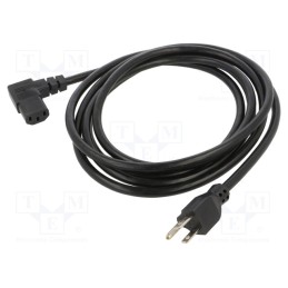 1 pcs x Qualtek Electronics - 313014-01 - Cable, 3x16AWG, IEC C13 female 90°,NEMA 5-15 (B) plug, PVC, 3m