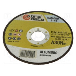 1 pcs x ABRA BETA - 400115 - Cutting wheel, Ø: 115mm, Øhole: 22.23mm, Disc thick: 1.6mm