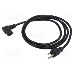 1 pcs x Qualtek Electronics - 313010-01 - Cable, 3x16AWG, IEC C13 female 90°,NEMA 5-15 (B) plug, PVC, 2m