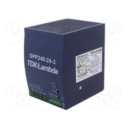 1 pcs x TDK-LAMBDA - DPP240-24-3 - Power supply: switched-mode, for DIN rail, 240W, 24VDC, 10A, 90%
