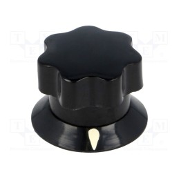 1 pcs x MENTOR - 320.621 - Knob, with pointer, ABS, Øshaft: 6mm, Ø19x16mm, black, Shaft: smooth