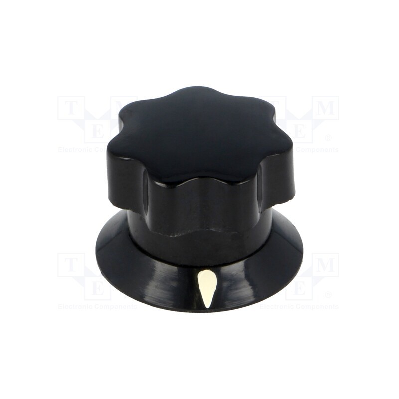 1 pcs x MENTOR - 320.621 - Knob, with pointer, ABS, Øshaft: 6mm, Ø19x16mm, black, Shaft: smooth