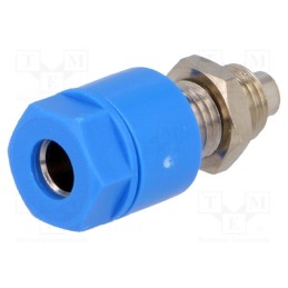 2 pcs x ELECTRO-PJP - 3230-I-BL - Socket, 4mm banana, 36A, 60VDC, Cutout: Ø8mm, blue, nickel plated