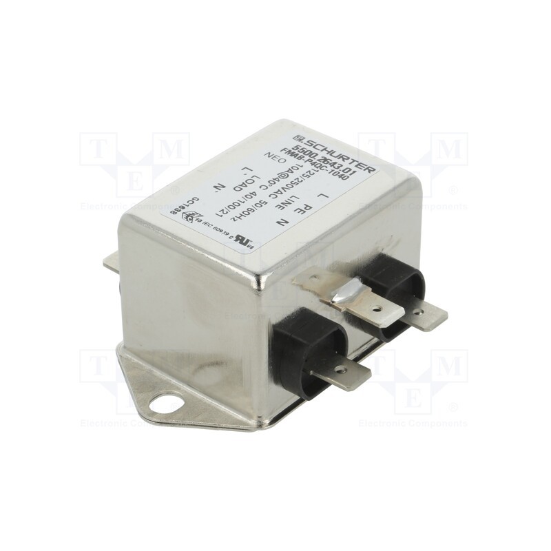 1 pcs x SCHURTER - 5500.2643.01 - Filter: anti-interference, 250VAC, Ioper.max: 10A, Ir: 0.5mA