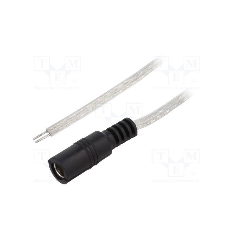 1 pcs x BQ CABLE - DC.CAB.8000.0500 - Cable, 2x0.5mm2, wires,DC 5,5/2,1 socket, straight, transparent