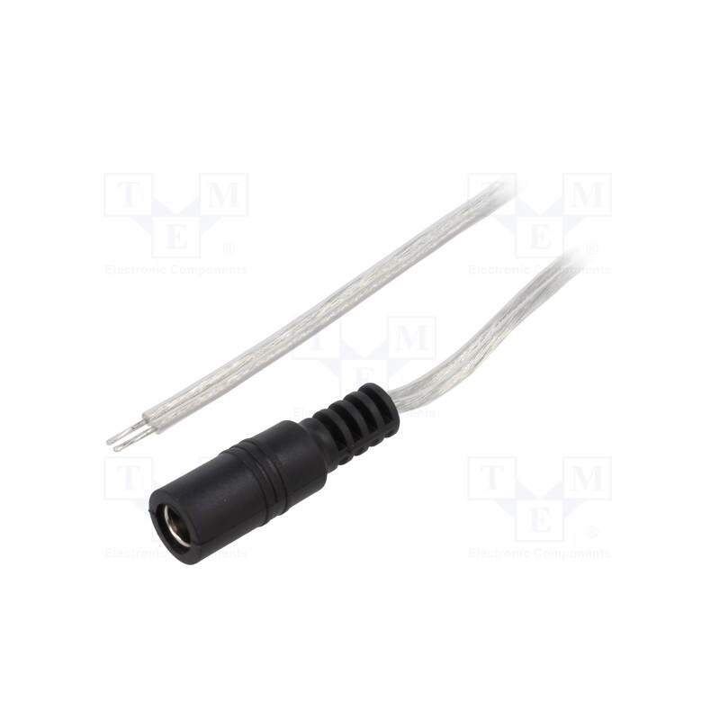 1 pcs x BQ CABLE - DC.CAB.8000.0300 - Cable, 2x0.5mm2, wires,DC 5,5/2,1 socket, straight, transparent