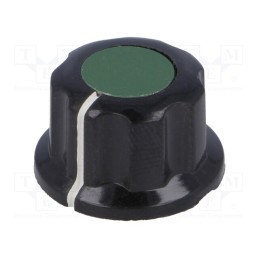1 pcs x SR PASSIVES - G19-GN - Knob, with flange, bakelite, Øshaft: 6.35mm, Ø16.5x11mm, green