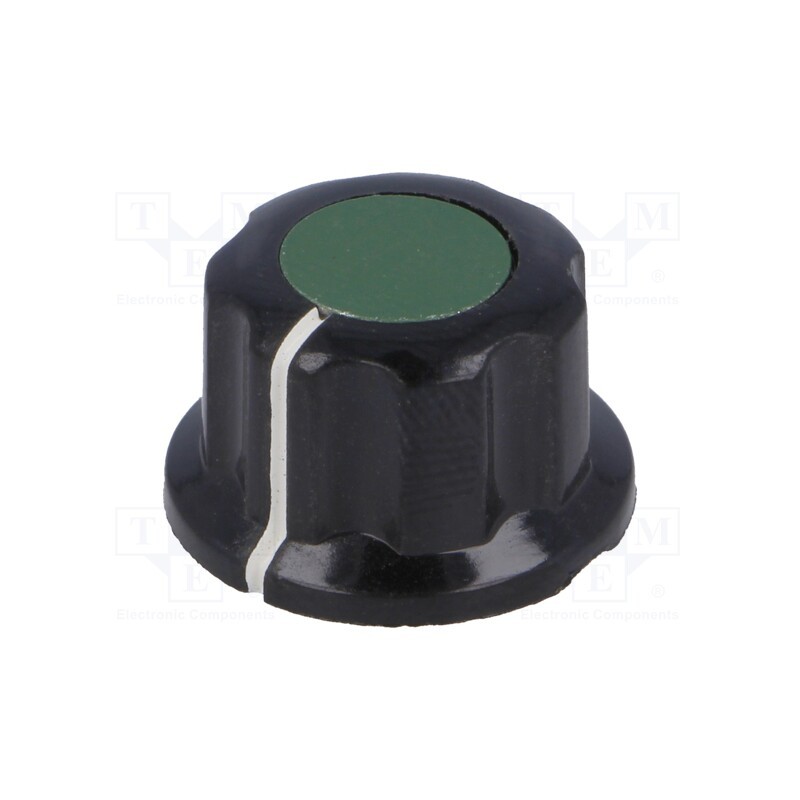1 pcs x SR PASSIVES - G19-GN - Knob, with flange, bakelite, Øshaft: 6.35mm, Ø16.5x11mm, green