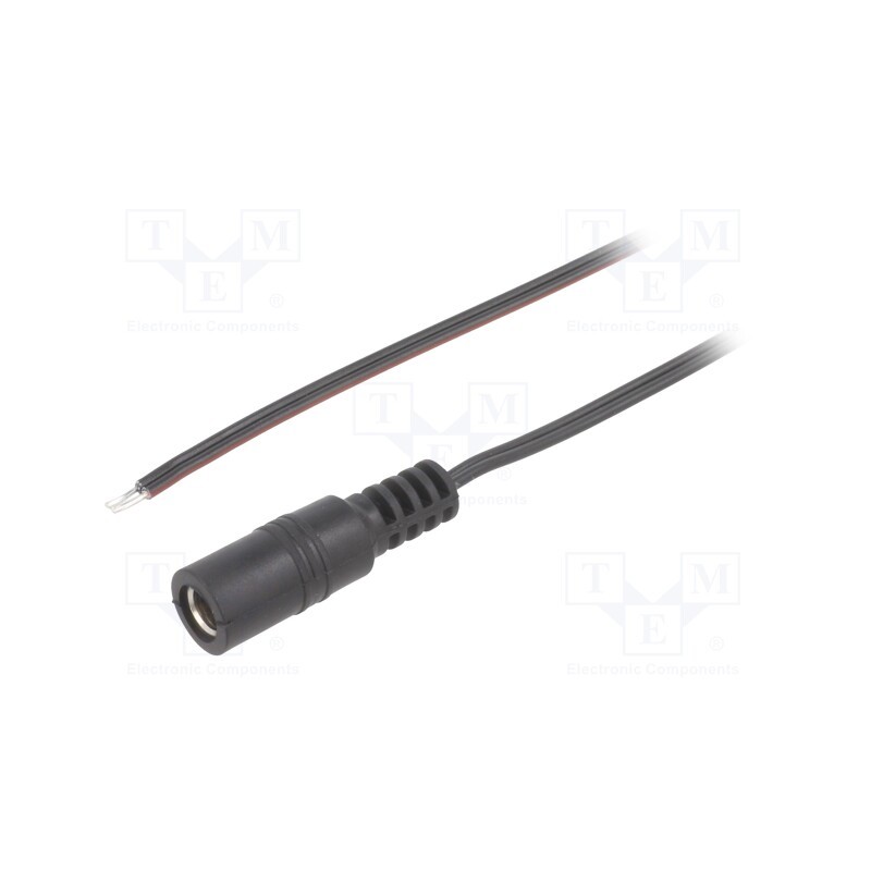1 pcs x BQ CABLE - DC.CAB.6400.0150 - Cable, 2x0.35mm2, wires,DC 5,5/2,5 socket, straight, black, 1.5m