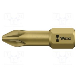1 pcs x WERA - 5056915001 - Screwdriver bit, Pozidriv®, PZ2, Overall len: 25mm