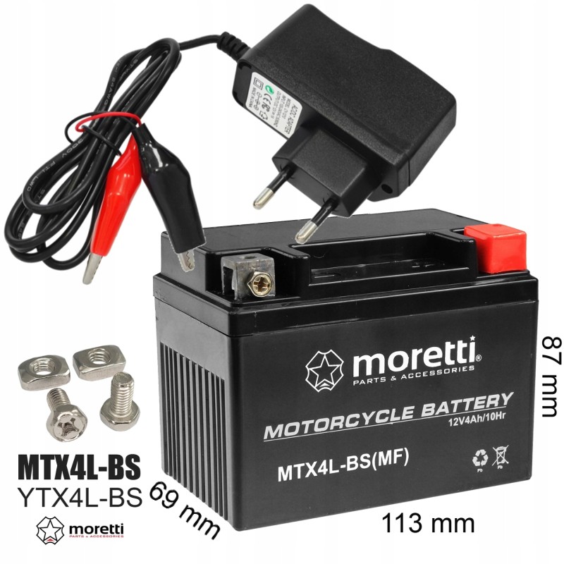 AGM battery charger 12v 4ah mtx4l bs atv quad