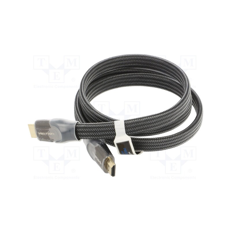 1 pcs x VENTION - AASBF - Cable, HDMI 2.0,flat, HDMI plug,both sides, PVC, textile, Len: 1m