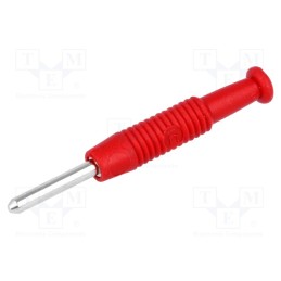 2 pcs x HIRSCHMANN T&M - MST 3 RT - Plug, 2mm banana, 6A, 60VDC, red, nickel plated, Overall len: 37mm