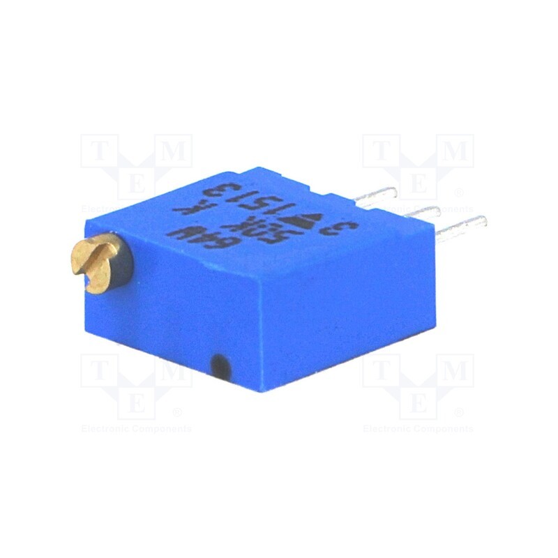 1 pcs x VISHAY - M64W503KB40 - Potentiometer: mounting, multiturn, 50kΩ, 500mW, THT, ±10%, linear
