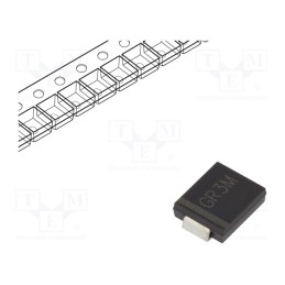 10 pcs x YANGJIE TECHNOLOGY - GR3M - Diode: rectifying, SMD, 1kV, 3A, 500ns, SMC, Ufmax: 1.3V, Ifsm: 100A