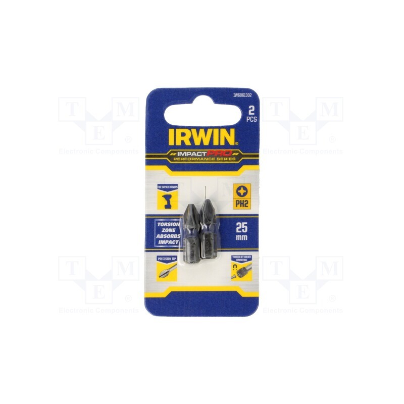 1 pcg x IRWIN - IW6061302 - Screwdriver bit, Phillips, PH2, Mounting: 1/4' (C6,3mm), 2pcs.