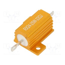 1 pcs x SR PASSIVES - AHP25W-22RJ - Resistor: wire-wound, with heatsink, 22Ω, 25W, ±5%, 50ppm/°C