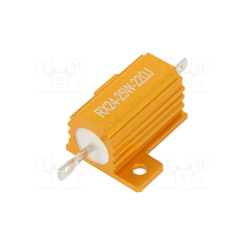 1 pcs x SR PASSIVES - AHP25W-22RJ - Resistor: wire-wound, with heatsink, 22Ω, 25W, ±5%, 50ppm/°C