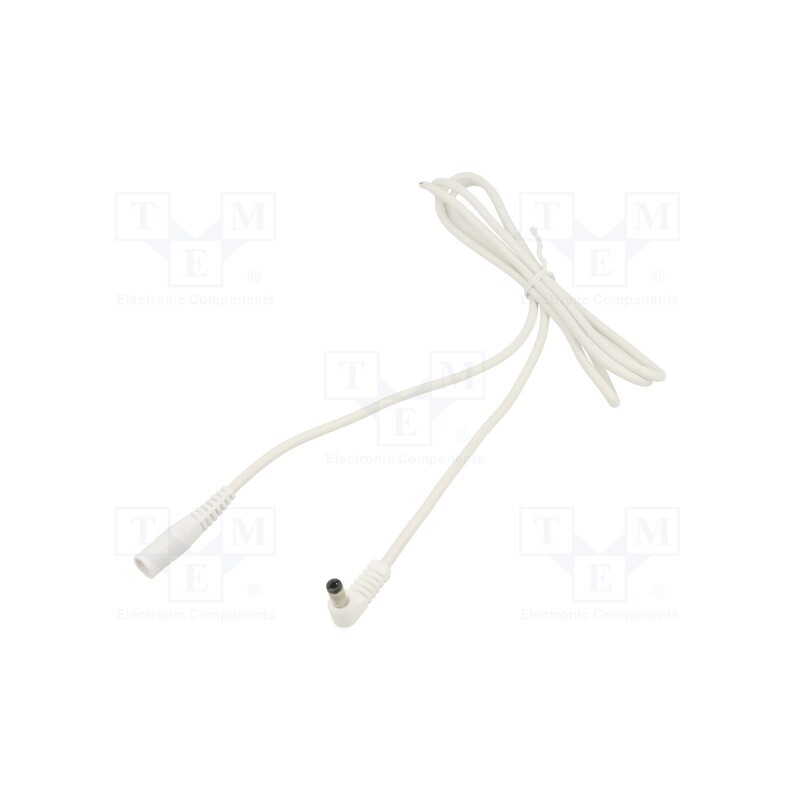 1 pcs x WEST POL - A25-C25-C100-150WH - Cable, 1x1mm2, DC 5,5/2,5 plug,DC 5,5/2,5 socket, angled, white