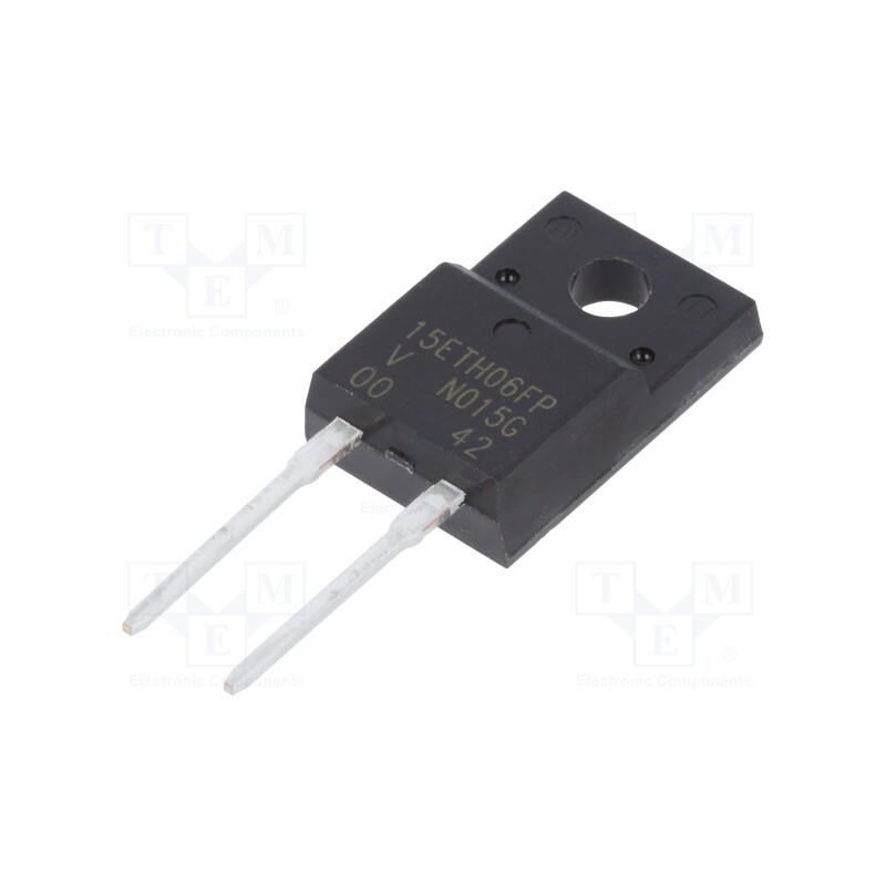 1 pcs x VISHAY - VS-15ETH06FP-N3 - Diode: rectifying, THT, 600V, 15A, , Ifsm: 180A, TO220FP, 75ns