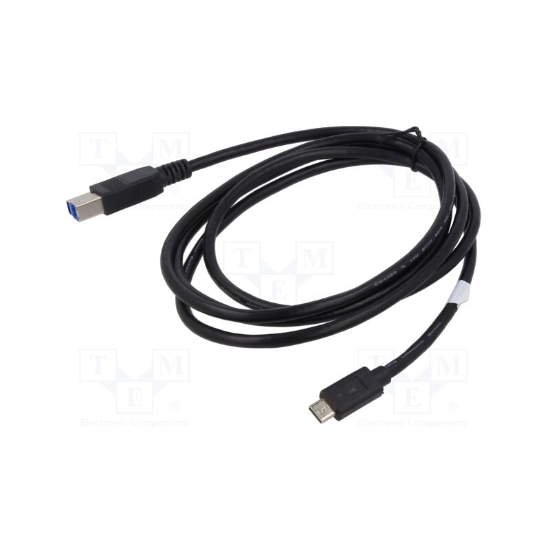1 pcs x DIGITUS - AK-300149-018-S - Cable, Power Delivery (PD),USB 3.1, USB B plug,USB C plug, 1.8m