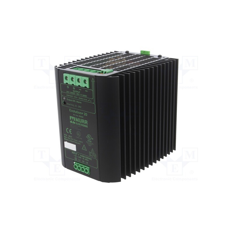1 pcs x MURR ELEKTRONIK - 85642 - Power supply: switched-mode, for DIN rail, 480W, 22÷28VDC, 20A