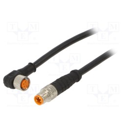 1 pcs x LUTRONIC - 0810 0805 04 301 0,6M - Connection lead, M8, PIN: 4, 0.6m, plug, 50VAC, 4A, -25÷80°C, PUR