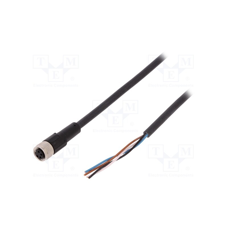 1 pcs x LAPP - AB-C4-5,0PUR-M8FS - Connection lead, M8, PIN: 4, straight, 5m, plug, 60VAC, 4A, -25÷80°C
