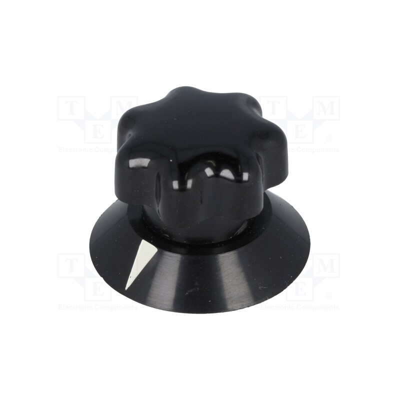 1 pcs x MENTOR - 321.611 - Knob, with pointer, ABS, Øshaft: 6mm, Ø25x22mm, black, Shaft: smooth