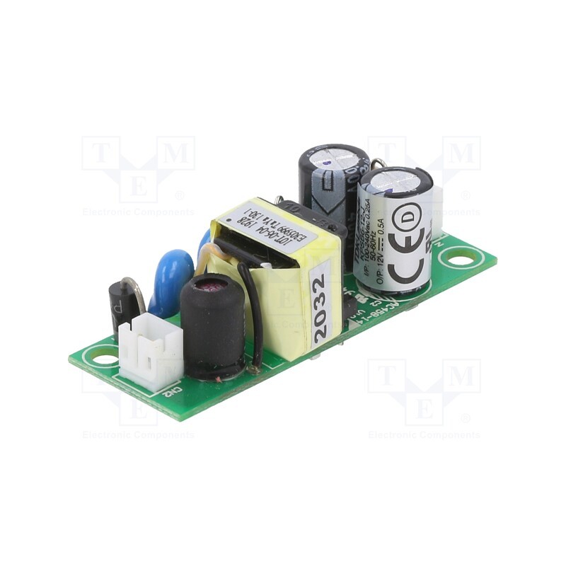1 pcs x TDK-LAMBDA - KPSB6-12-J - Power supply: switched-mode, open, 6W, 90÷264VAC, 12VDC, 0.5A, 81%