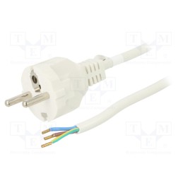 1 pcs x Goobay - 51328 - Cable, CEE 7/7 (E/F) plug,wires, PVC, 1.5m, white, 16A, 250V