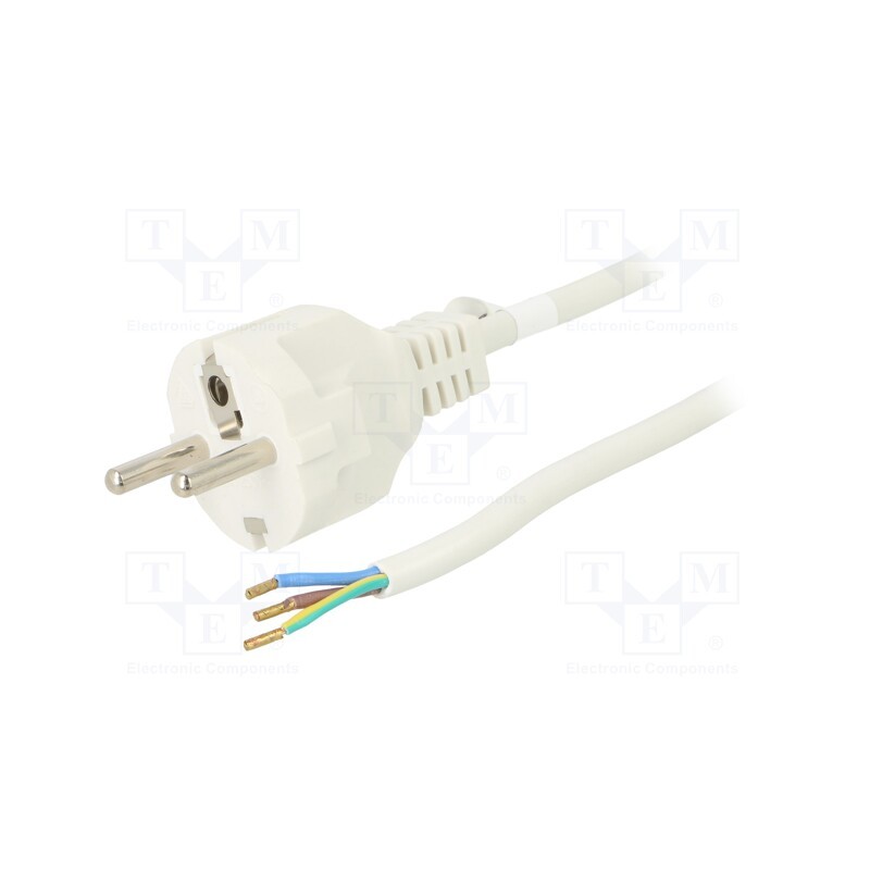 1 pcs x Goobay - 51328 - Cable, CEE 7/7 (E/F) plug,wires, PVC, 1.5m, white, 16A, 250V