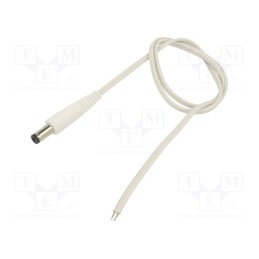 1 pcs x WEST POL - P25-TT-T035-050WH - Cable, 2x0.35mm2, wires,DC 5,5/2,5 plug, straight, white, 0.5m