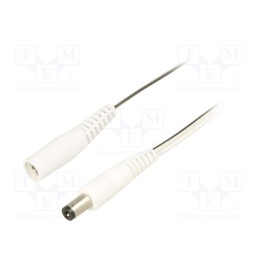 1 pcs x WEST POL - P25-C25-T050-500WH - Cable, 2x0.5mm2, DC 5,5/2,5 plug,DC 5,5/2,5 socket, straight