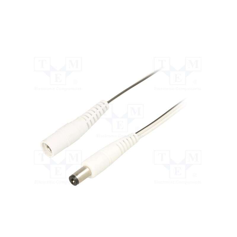 1 pcs x WEST POL - P25-C25-T050-500WH - Cable, 2x0.5mm2, DC 5,5/2,5 plug,DC 5,5/2,5 socket, straight