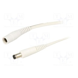 1 pcs x WEST POL - P25-C25-T050-300WH - Cable, 2x0.5mm2, DC 5,5/2,5 plug,DC 5,5/2,5 socket, straight