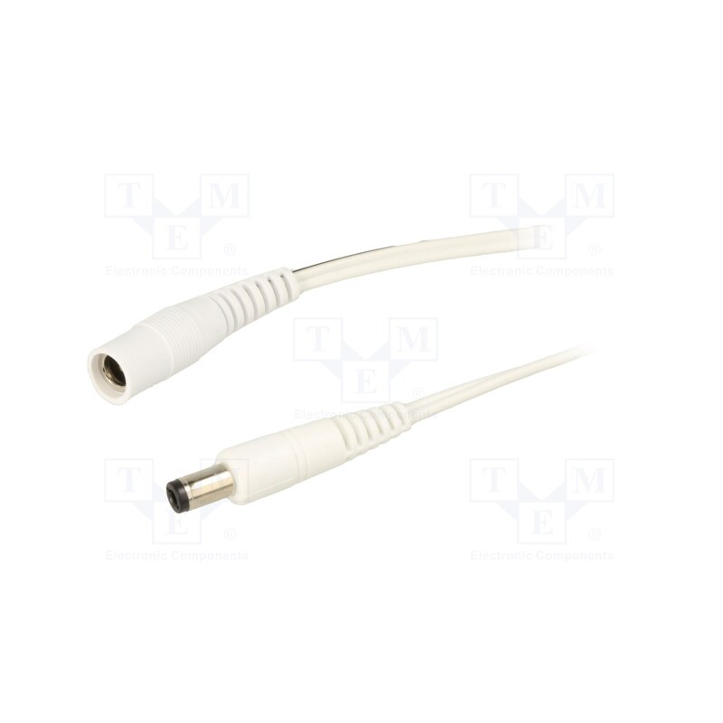 1 pcs x WEST POL - P25-C25-T050-300WH - Cable, 2x0.5mm2, DC 5,5/2,5 plug,DC 5,5/2,5 socket, straight