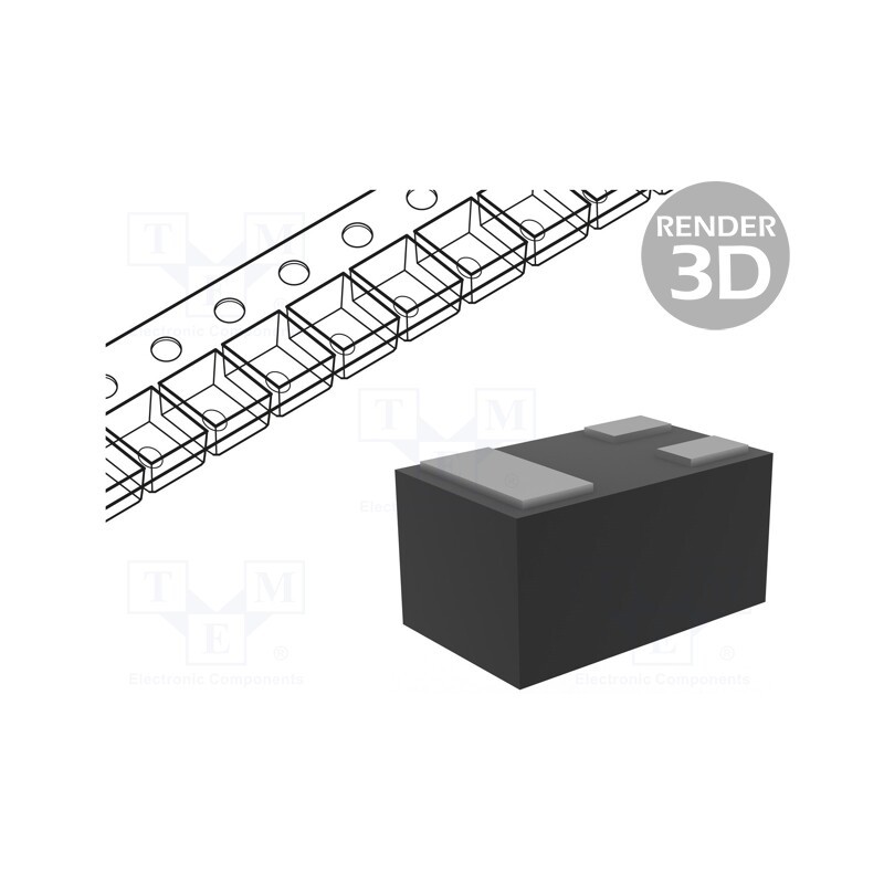 5 pcs x DIODES INCORPORATED - DMN2005LPK-7 - Transistor: N-MOSFET, unipolar, 20V, 0.44A, 0.45W, X1-DFN1006-3