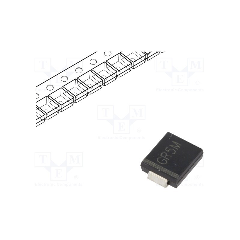 10 pcs x YANGJIE TECHNOLOGY - GR5M - Diode: rectifying, SMD, 1kV, 5A, 500ns, SMC, Ufmax: 1.3V, Ifsm: 120A