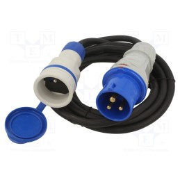 1 pcs x KEL - W-99937 - Extension lead, 3x2.5mm2, Sockets: 1, rubber, black, 3m, 16A