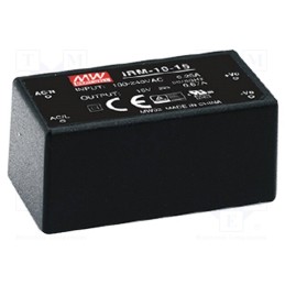 1 pcs x MEAN WELL - IRM-10-12 - Converter: AC/DC, 10.2W, 85÷264VAC, Usup: 120÷370VDC, Uout: 12VDC
